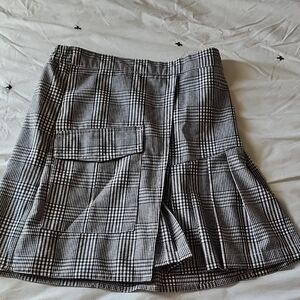 Chic Black and White Plaid Kids Skirt